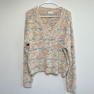 Storia V Neck Colorful Sweater Long Sleeve Medium Women